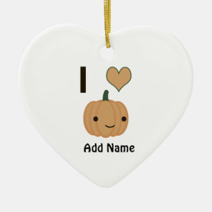 I Herz (Liebe) Kürbis Keramik Ornament