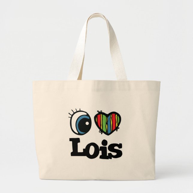 I Herz (Liebe) Lois Jumbo Stoffbeutel (Vorne)