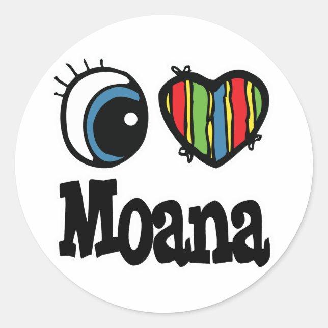 I Herz (Liebe) Moana Runder Aufkleber (Vorderseite)