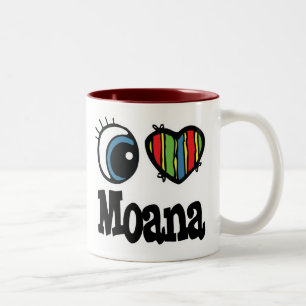 I Herz (Liebe) Moana Zweifarbige Tasse