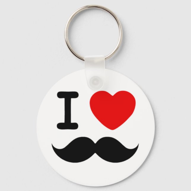 I Herz / Liebe Mustaches / Mustaches Schlüsselanhänger (Vorderseite)