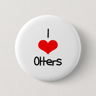 I Herz (Liebe) Otters Button