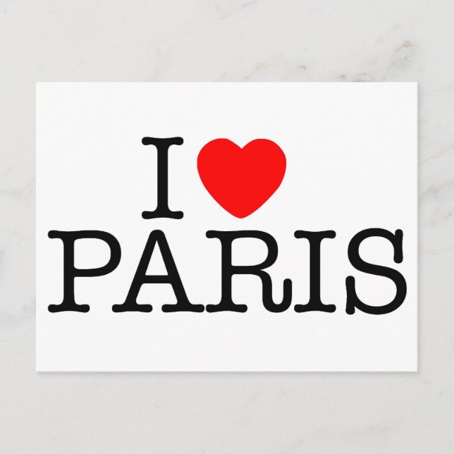 I Herz (Liebe) Paris Postkarte (Vorderseite)