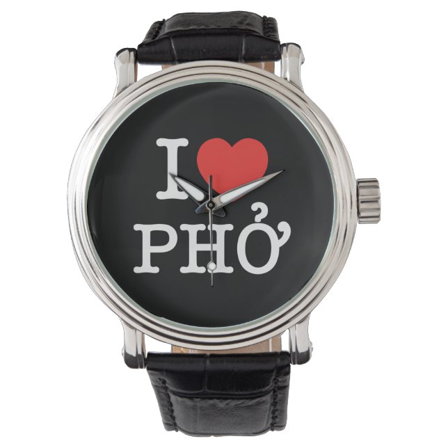 I Herz (Liebe) Pho Armbanduhr (Vorderseite)