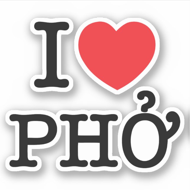 I Herz (Liebe) Pho Aufkleber (Vorderseite)