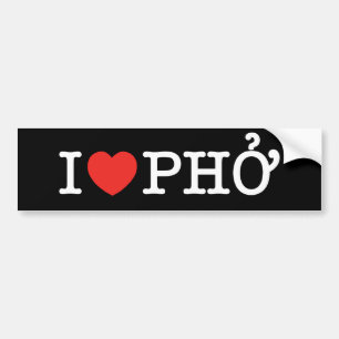 I Herz (Liebe) Pho Autoaufkleber