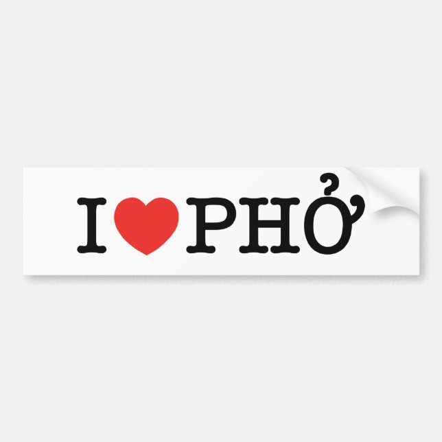 I Herz (Liebe) Pho Autoaufkleber (Vorne)