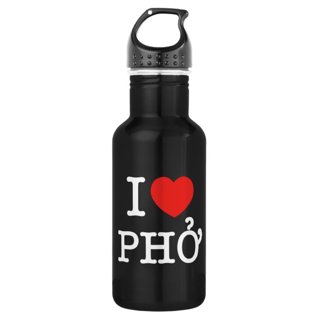 I Herz (Liebe) Pho Edelstahlflasche (Vorderseite)