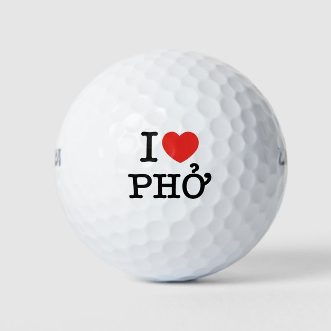 I Herz (Liebe) Pho Golfball (Vorderseite)