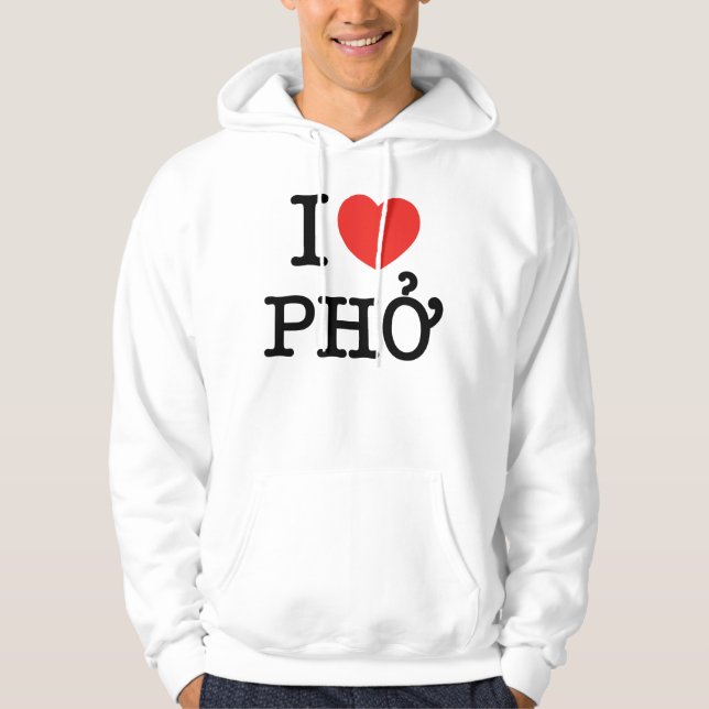 I Herz (Liebe) Pho Hoodie (Vorderseite)