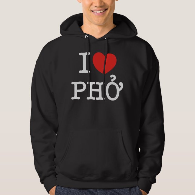 I Herz (Liebe) Pho Hoodie (Vorderseite)