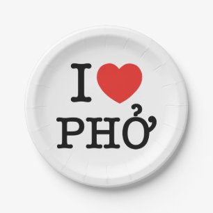 I Herz (Liebe) Pho Pappteller