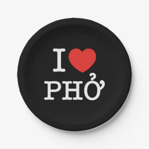 I Herz (Liebe) Pho Pappteller