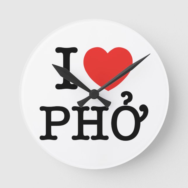 I Herz (Liebe) Pho Runde Wanduhr (Vorderseite)