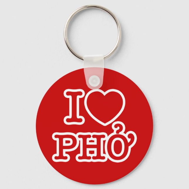 I Herz (Liebe) Pho Schlüsselanhänger (Vorderseite)