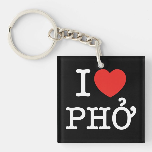 I Herz (Liebe) Pho Schlüsselanhänger (Vorderseite)