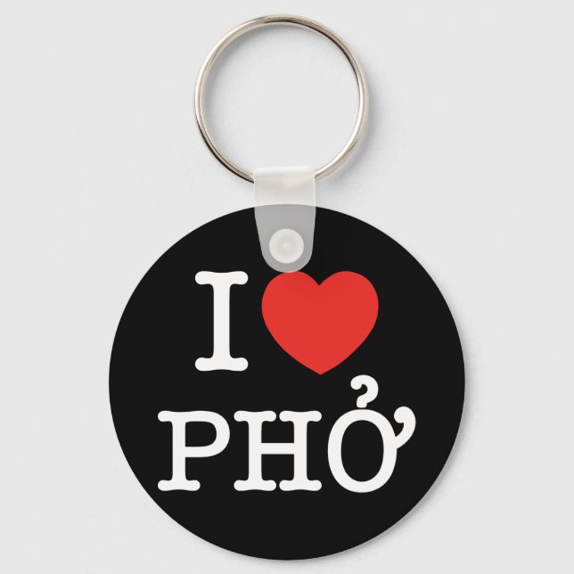 I Herz (Liebe) Pho Schlüsselanhänger (Vorderseite)