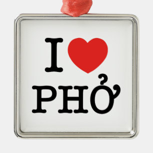 I Herz (Liebe) Pho Silbernes Ornament