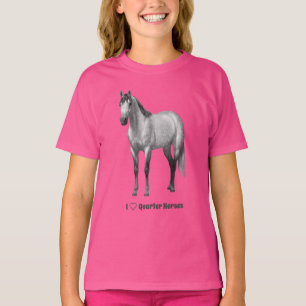 I Herz (Liebe) Quarter Pferde Apfelgrauen T-Shirt