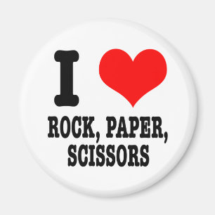 I HERZ (LIEBE) ROCK PAPIERSCISSOREN MAGNET