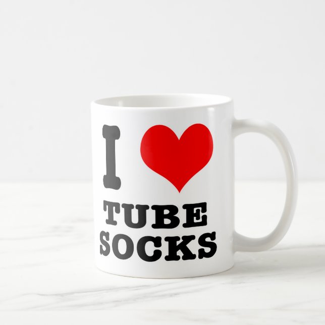 I HERZ (LIEBE) Röhrensocken Kaffeetasse (Rechts)
