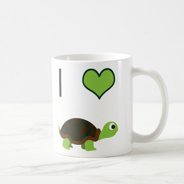 I Herz (Liebe) Schildkröten Tasse (Rechts)
