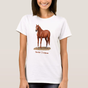 I Herz (Liebe) Sorrel Quarter Pferde T-Shirt
