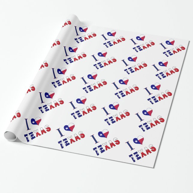 I (Herz) Liebe Texas Flag Geschenkpapier (Ungerollt)