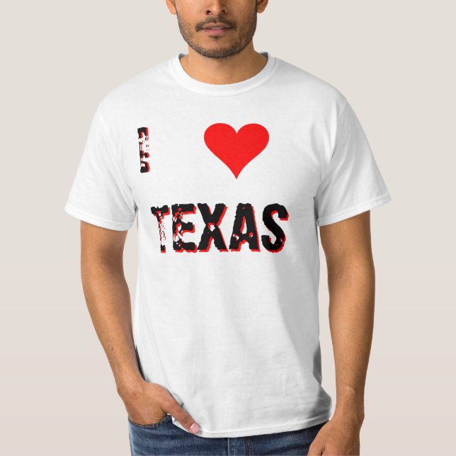 I Herz (Liebe) Texas T-Shirt (Vorderseite)