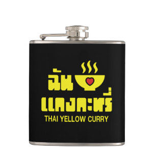 I Herz (Liebe) Thai Gelbe Curry Flachmann