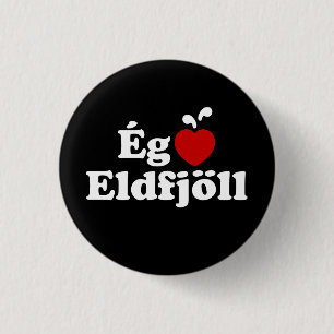 I Herz (Liebe) Vulkane [Ég Elska Eldfjöll] Button