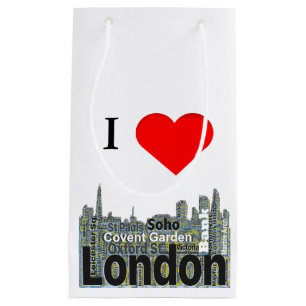 I Herz-London-Wort-Kunst Kleine Geschenktüte