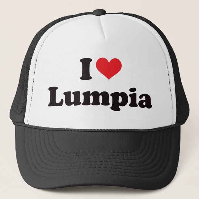 I Herz Lumpia Truckerkappe (Vorderseite)