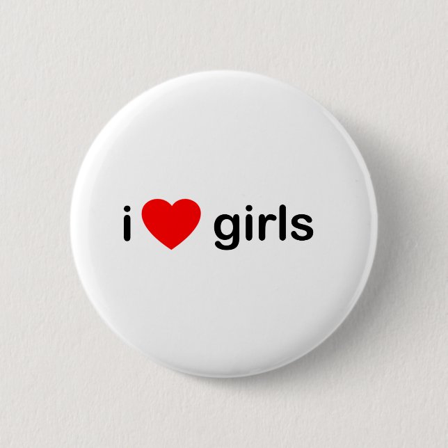 I Herz-Mädchen - Frauen-Liebe Button (Vorderseite)