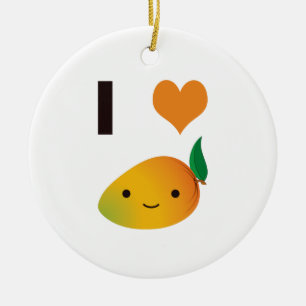 I Herz-Mango Keramikornament