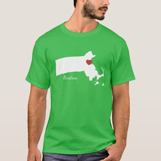 I Herz Massachusetts - kundengerechte Stadt T-Shirt (Vorderseite)