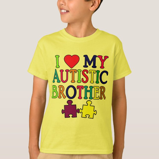 I Herz mein autistischer Bruder T-Shirt (Vorderseite)