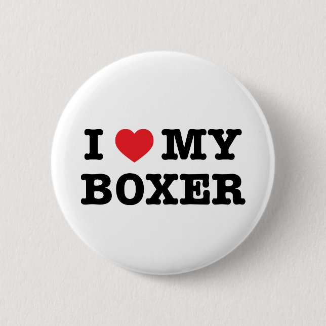 I Herz mein Boxer-Knopf Button (Vorderseite)
