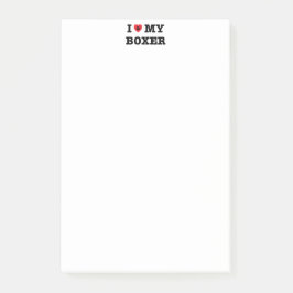 I Herz mein Boxer Post-it Klebezettel