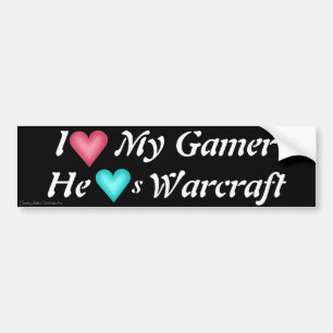 I Herz mein Gamer - er Herzen Warcraft Autoaufkleber
