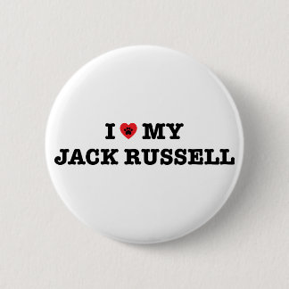 I Herz mein Jack-Russell-Knopf Button