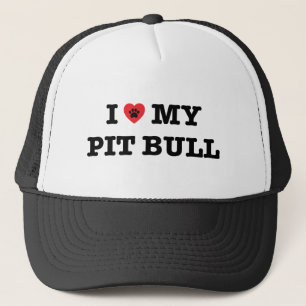 I Herz mein Pitbull-Fernlastfahrer-Hut Truckerkappe