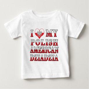I Herz mein polnischer Amerikaner Dziadzia Baby T-shirt