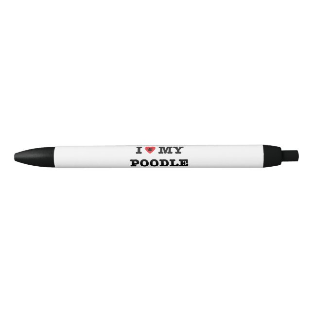 I Herz mein Pudel-Stift Kugelschreiber (Vorderseite)