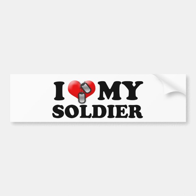 I (Herz) mein Soldat Autoaufkleber (Vorne)
