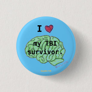I [Herz] mein TBI Überlebendknopf Button