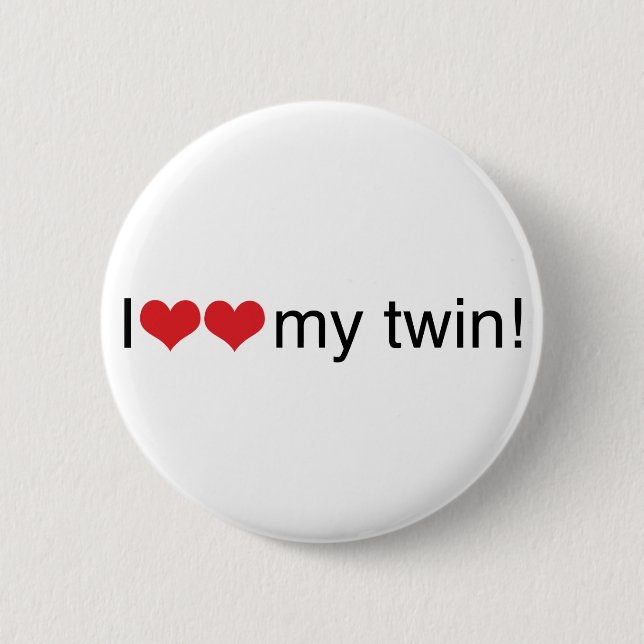 I Herz mein Zwilling Button (Vorderseite)