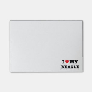 I Herz meine Beagle-Post-Itanmerkungen Post-it Klebezettel