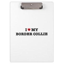 I Herz meine Border-Collie Klemmbrett