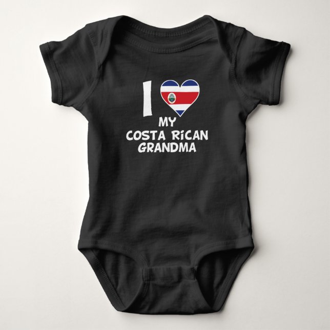 I Herz meine Costa Rican Großmutter Baby Strampler (Vorderseite)